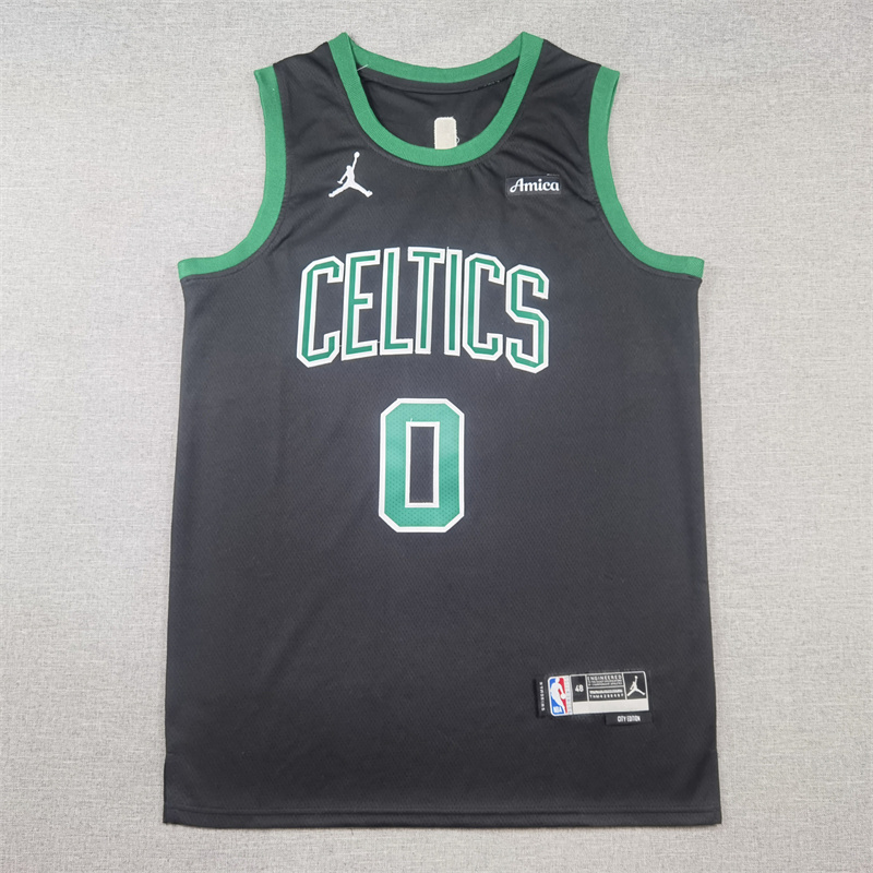 Men Boston Celtics #0 Tatum Black Jordan Brand 2025 NBA Jersey style 1
